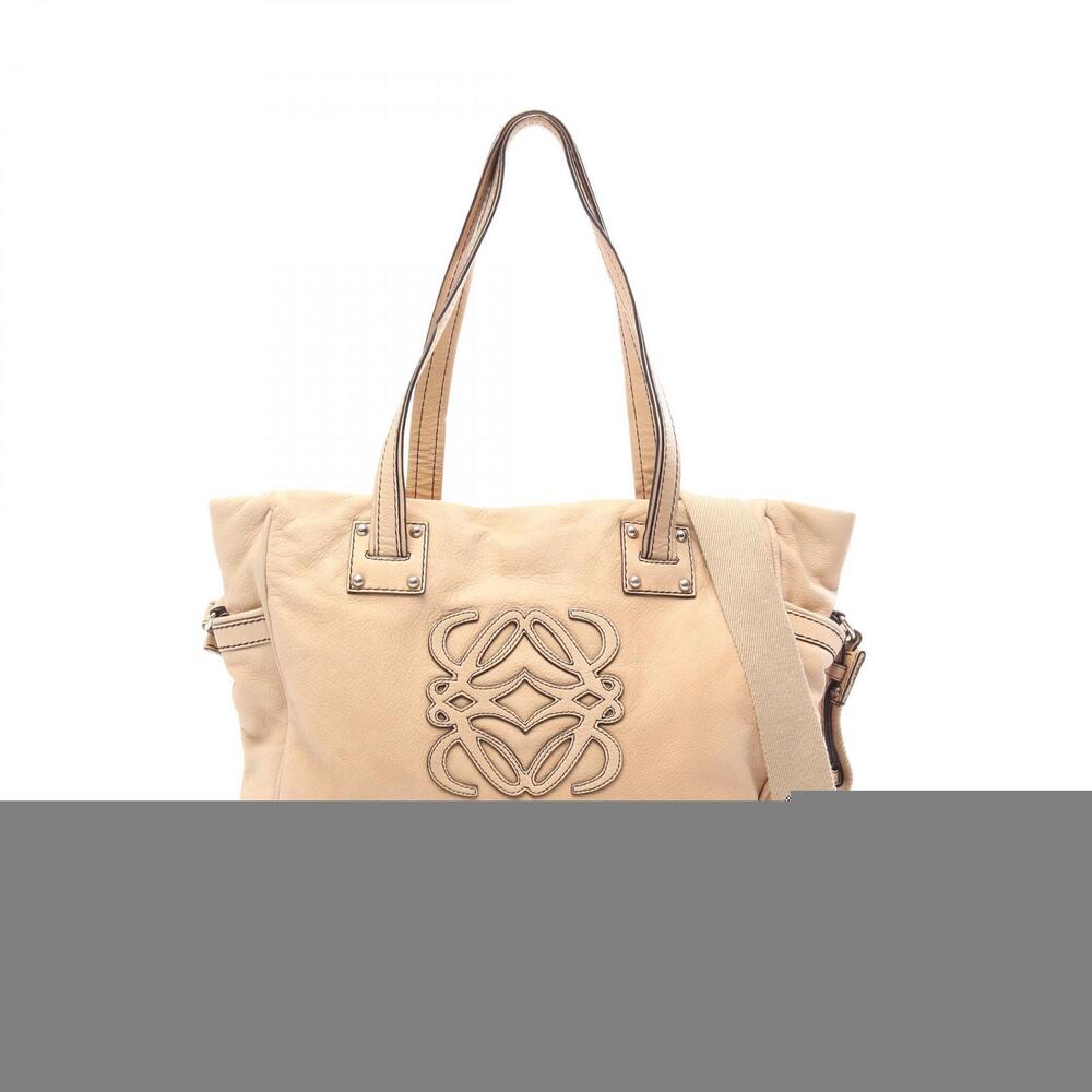Loewe Anagram Tote Bag Leather Beige Cream